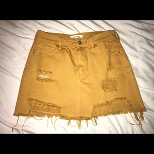 pacsun mustard mini skirt